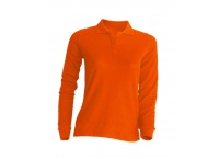  Koszulka polo damska z długim rękawem POPL 200LS - pomarańczowa