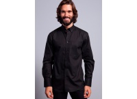 Koszula męska z długim rękawem SHRA POP - czarna