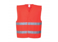 Kamizelka ostrzegawcza z taśmami odblaskowymi C474 czerwona