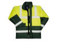 Kurtka ocieplana odblaskowa S466 żółto/zielona
