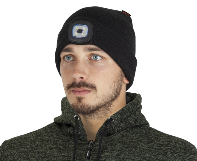 Bennon Czapka ocieplana z LED Bennon Lumos czarna 0909100060